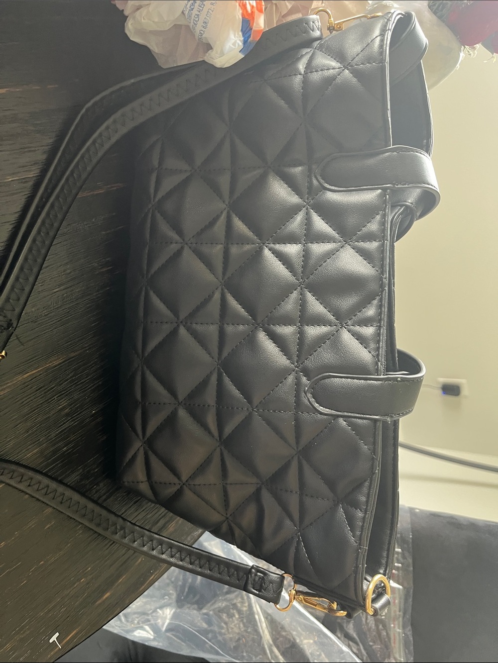 Black Quilted Shoulder Bag - Classic Women's Handbag